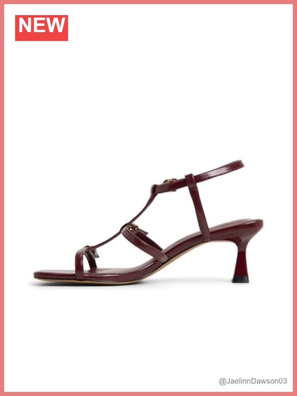 Square Toe Kitten Heel Sandals Vegan Leather Ankle Strap Buckle 2.25" Heel